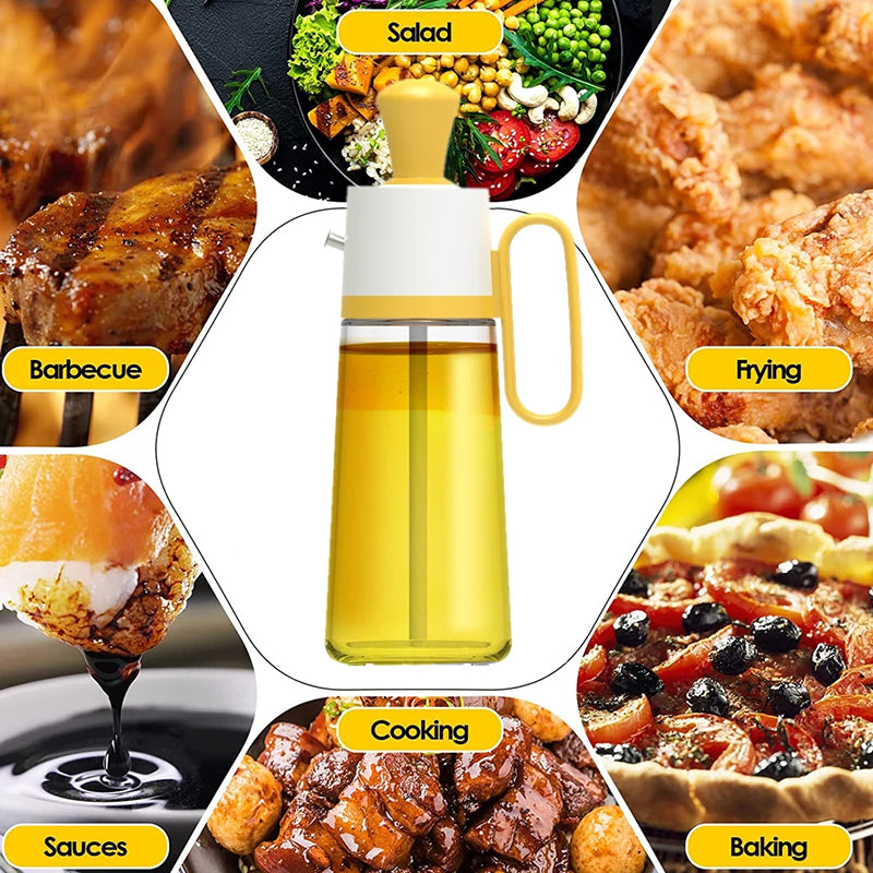 موزع زيت 2 في 1 مع فرشاة سيليكون، زجاجة رذاذ زيت للشواء، زجاجة سيليكون للطهي والشواء، زجاجة توابل، أدوات مطبخ