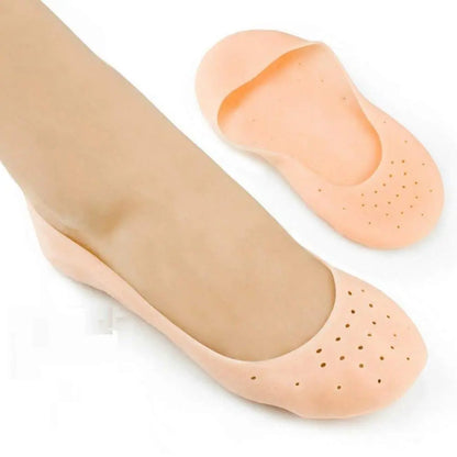 2 Pair (4PCS) Anti Crack Full Length Silicone Foot Protector Moisturizing Socks for Foot-Care and Heel Cracks